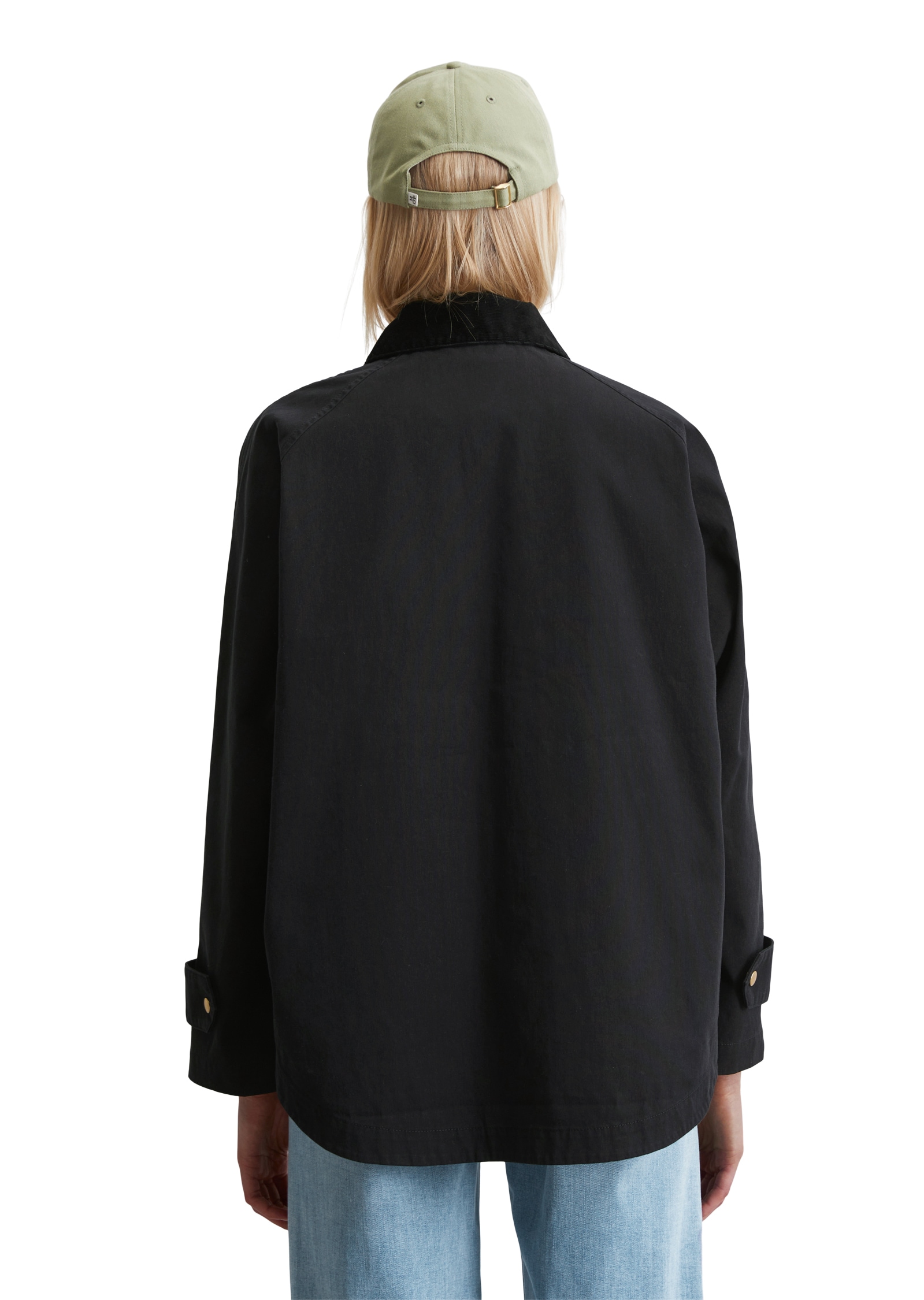 Marc O'Polo Langjacke im Cape-Stil, Kragen mit Cord, relaxed fit