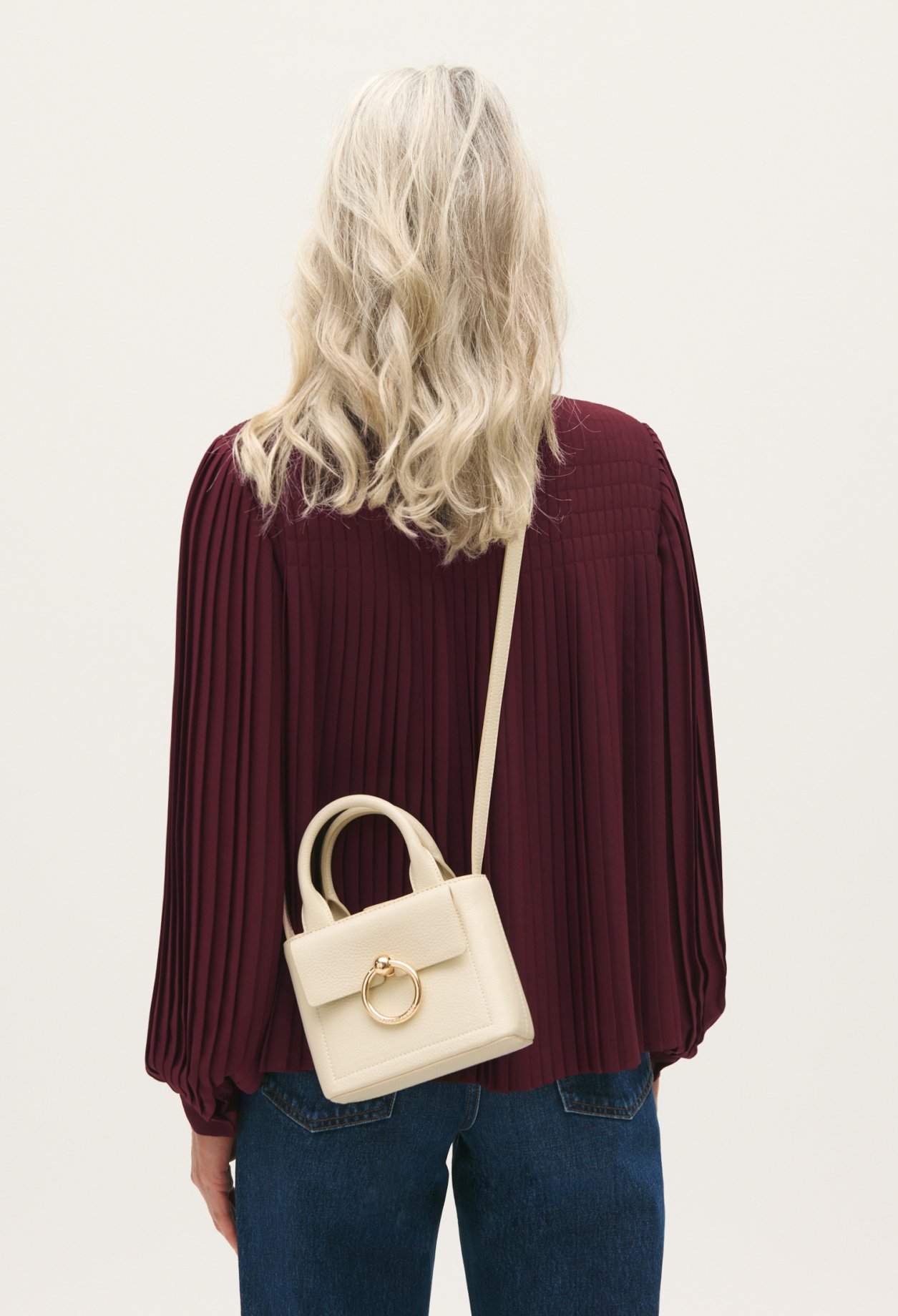 Sac Anouck nano cuir graine ecru
