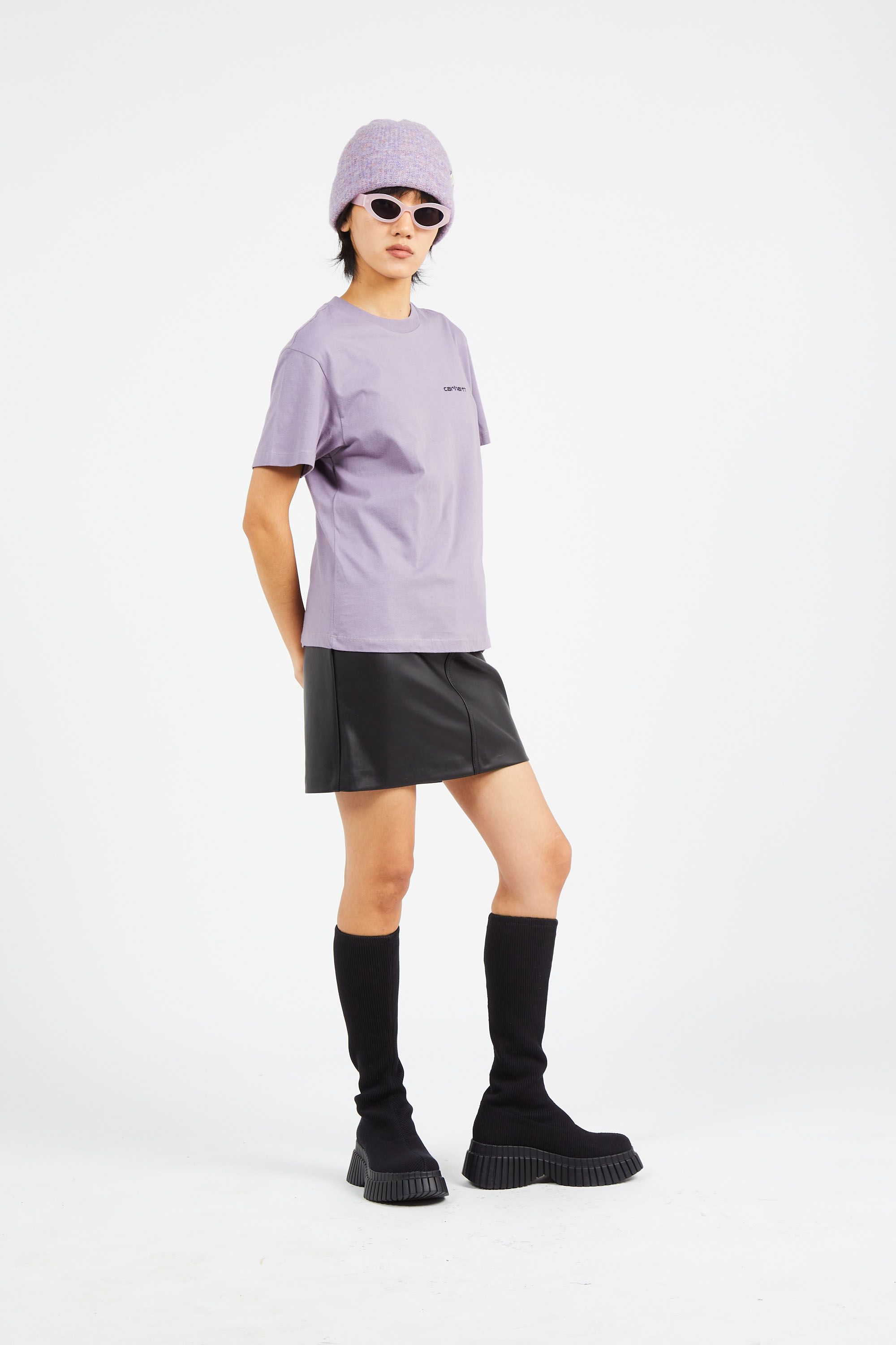 CARHARTT WIP T-shirt  W' S/S Script Embroidery T-S Violet
