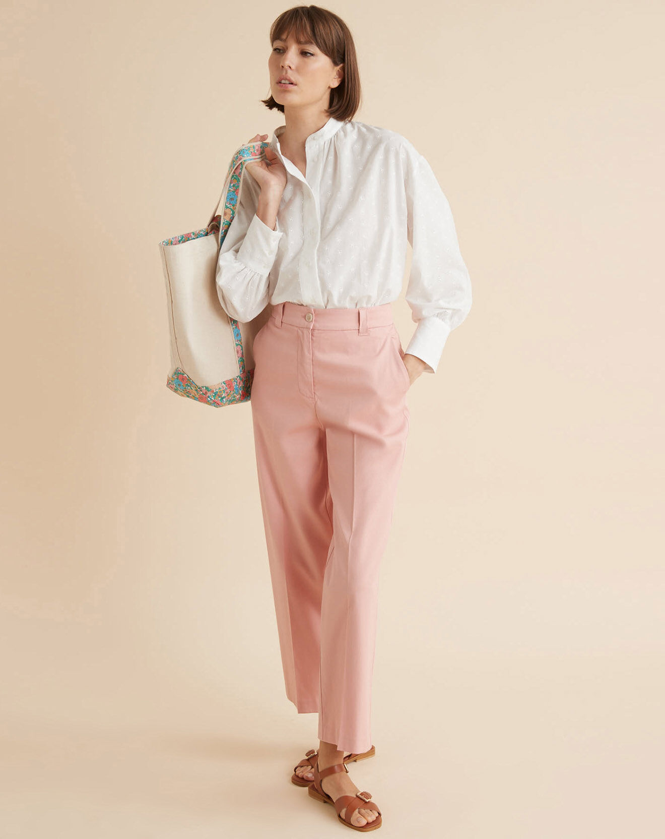 Cyrillus Blouse broderie anglaise blanche