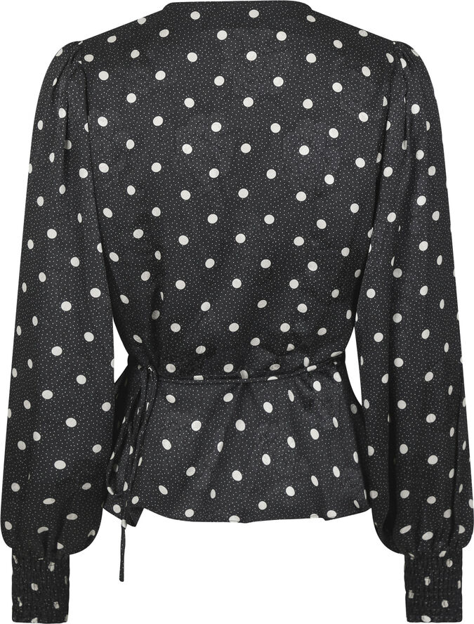 Neo Noir Merry Retro Dot Blouse Black