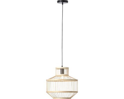 Hanglamp, 1-lichts, HxØ 120x35 cm, zwart/naturel, 99244/76