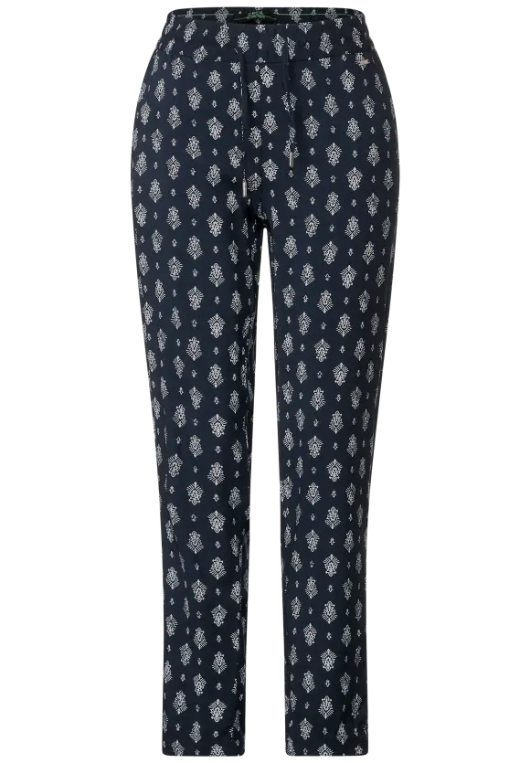 Casual Fit Hose mit Print - deep blue