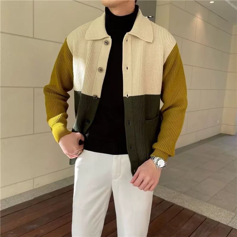 Neonity Wear - Kraagvormig, kleurblok-knoopsvest