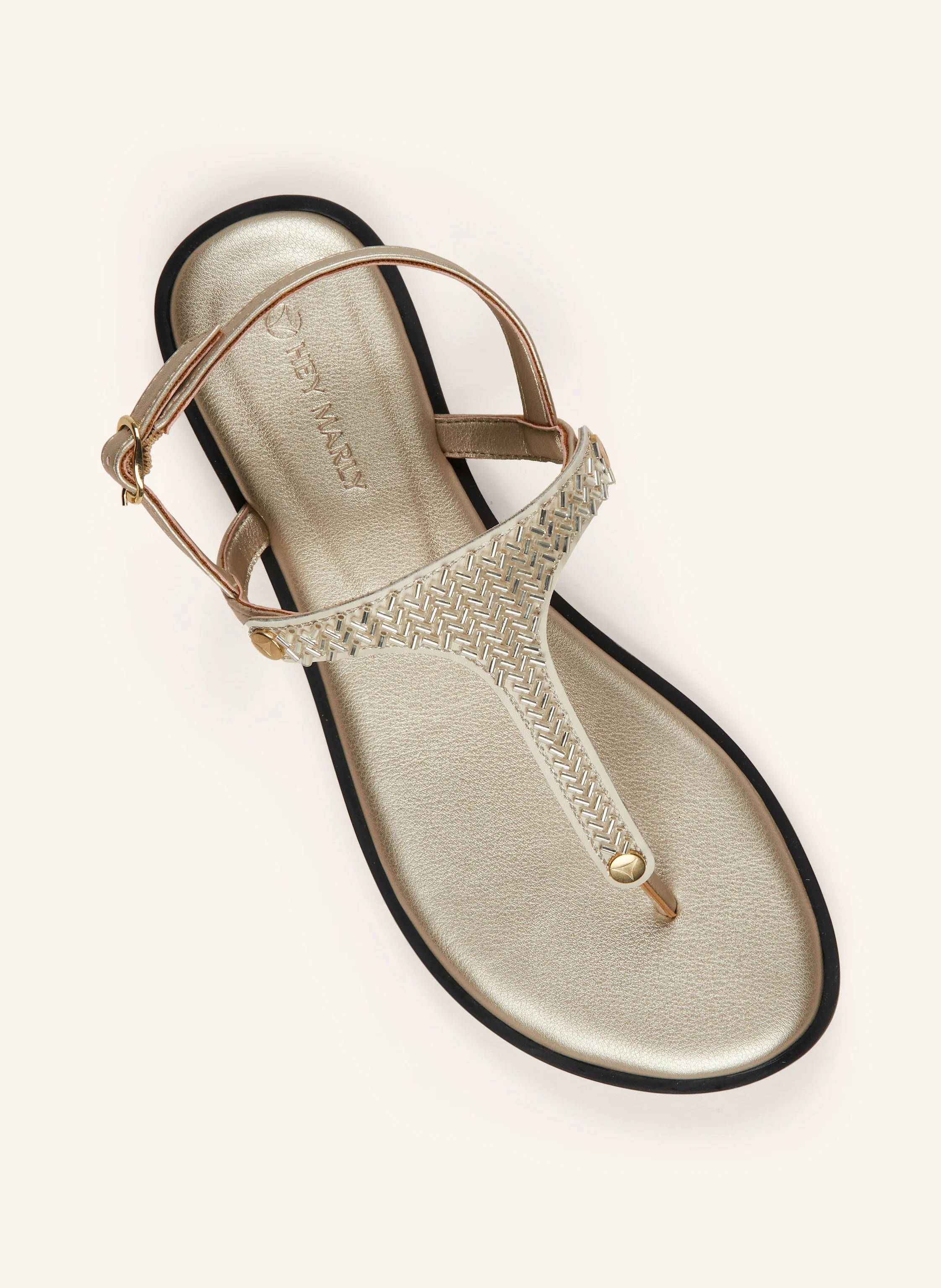 HEY MARLY Sandalen-Topping METALLIC BEADS