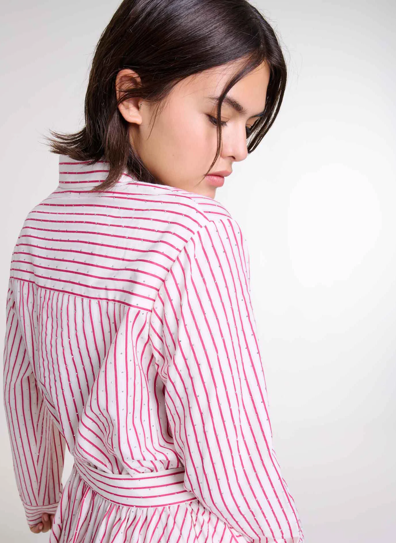 Robe courte imprimée rayures | Rayé