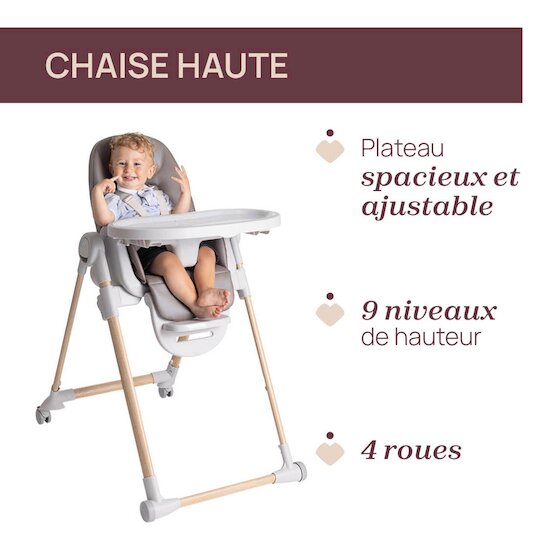 Chaise haute Polly Armonia   Scandinavian        de               Chicco