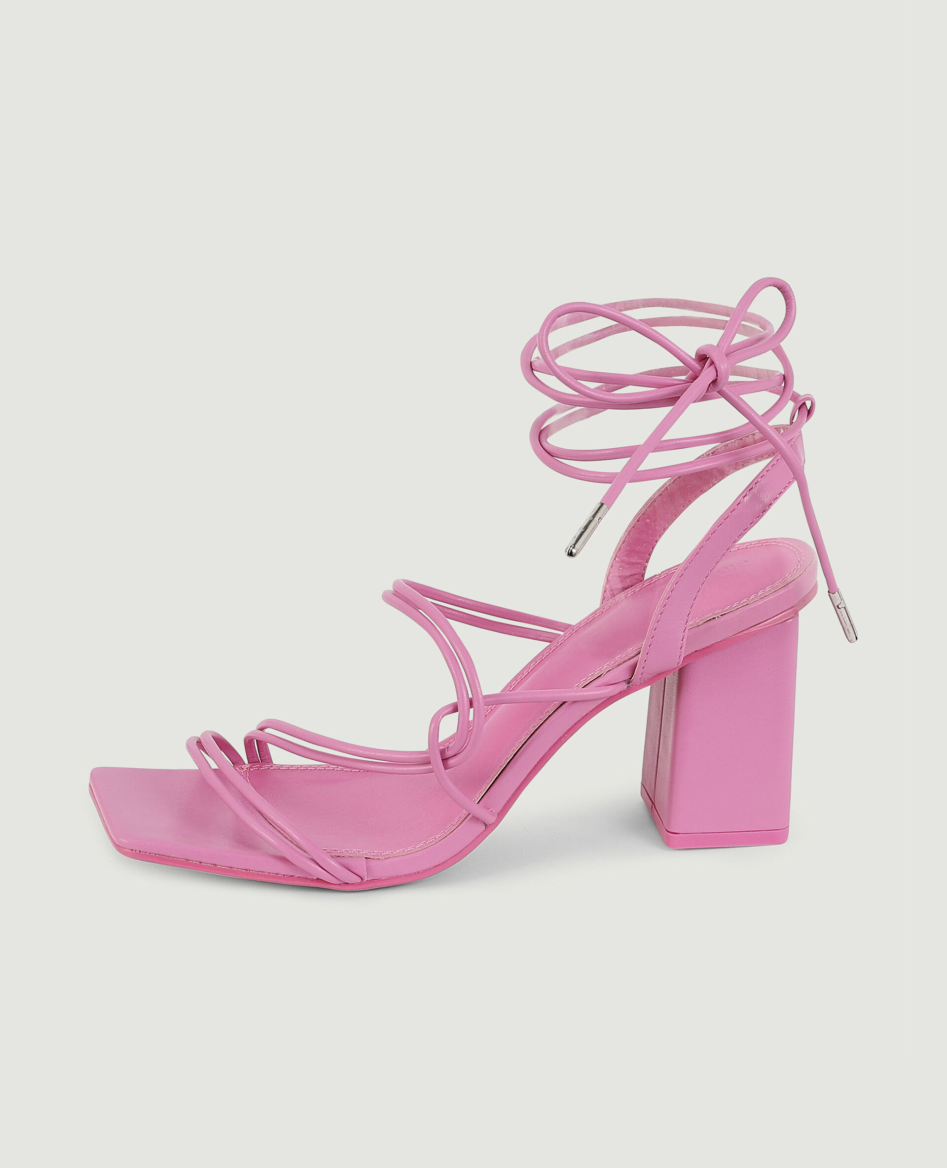 Sandales avec brides à nouer - Rose