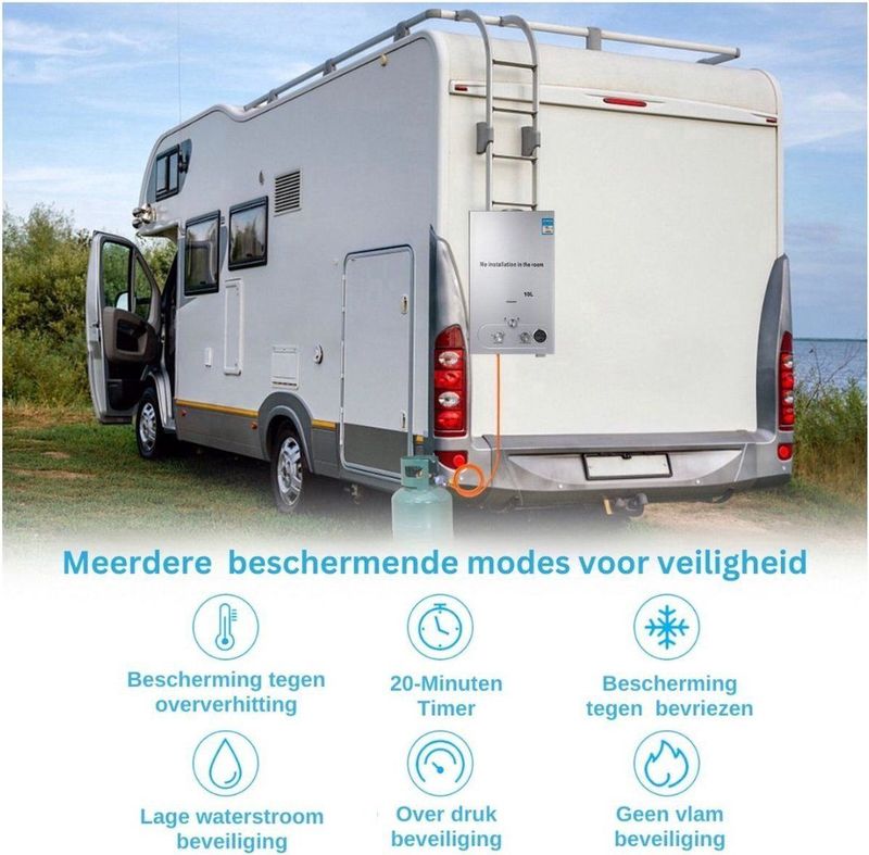 Propaan - Geiser 12L - LPG Geiser - Douche - Compact Design