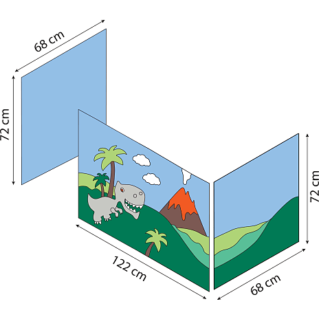Hoppekids Dinosaur forhæng til halvhøj- og køjeseng 70x160 cm