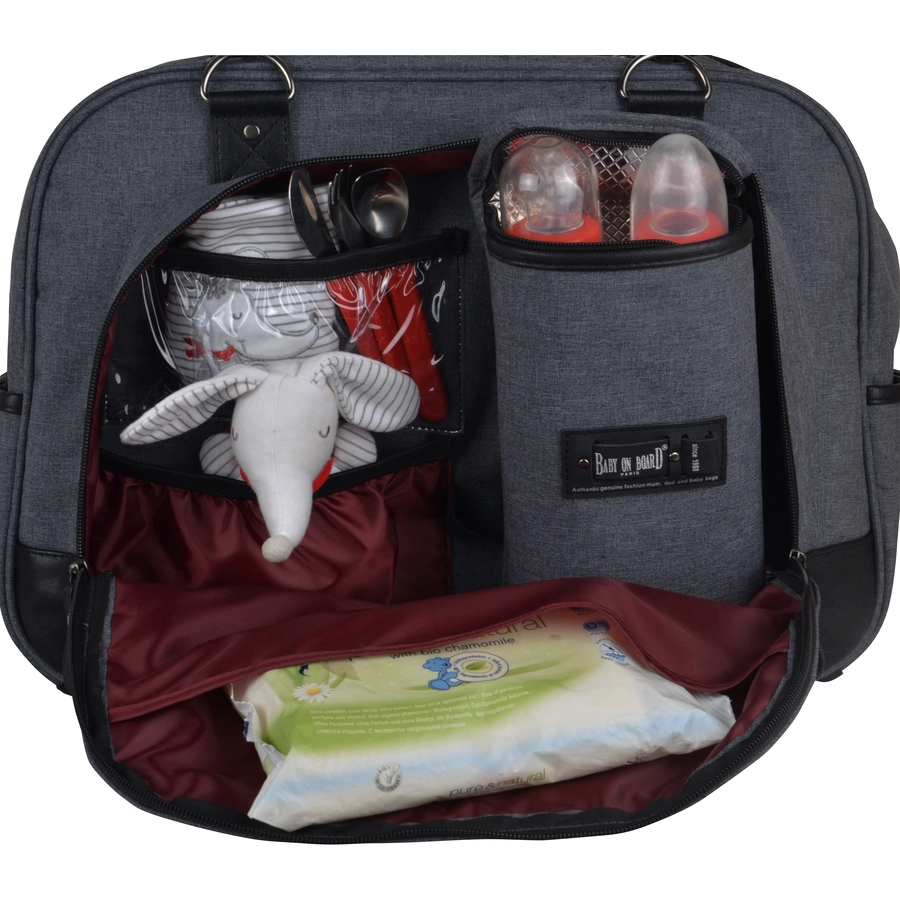 BABY ON BOARD Wickeltasche Daily Smoke Grau