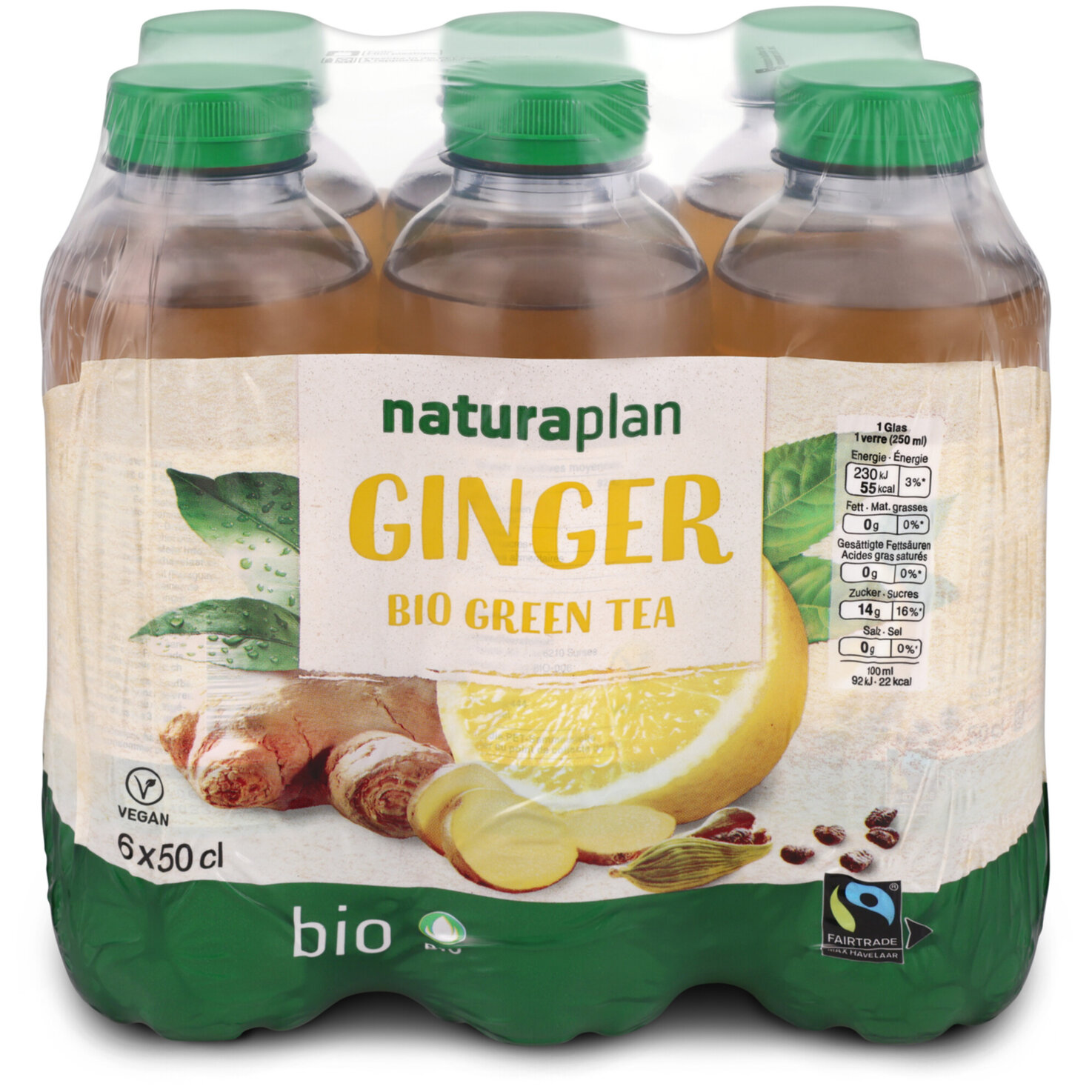 Naturaplan Organic Ginger Green Ice Tea 6x50cl