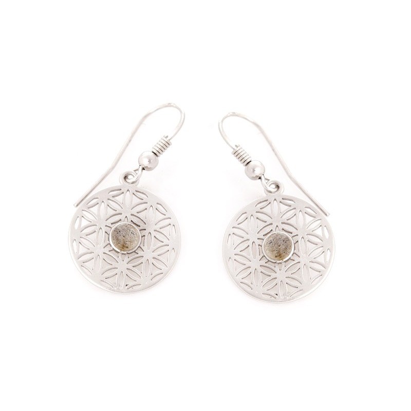 BOUCLE D'OREILLE ARGENT LABRADORITE