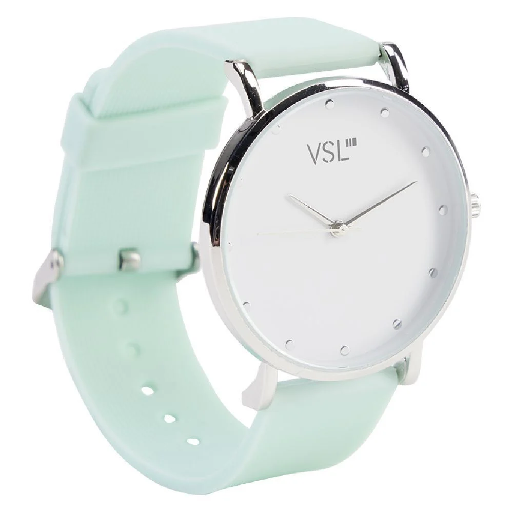 Montre à cadran rond bracelet pastel