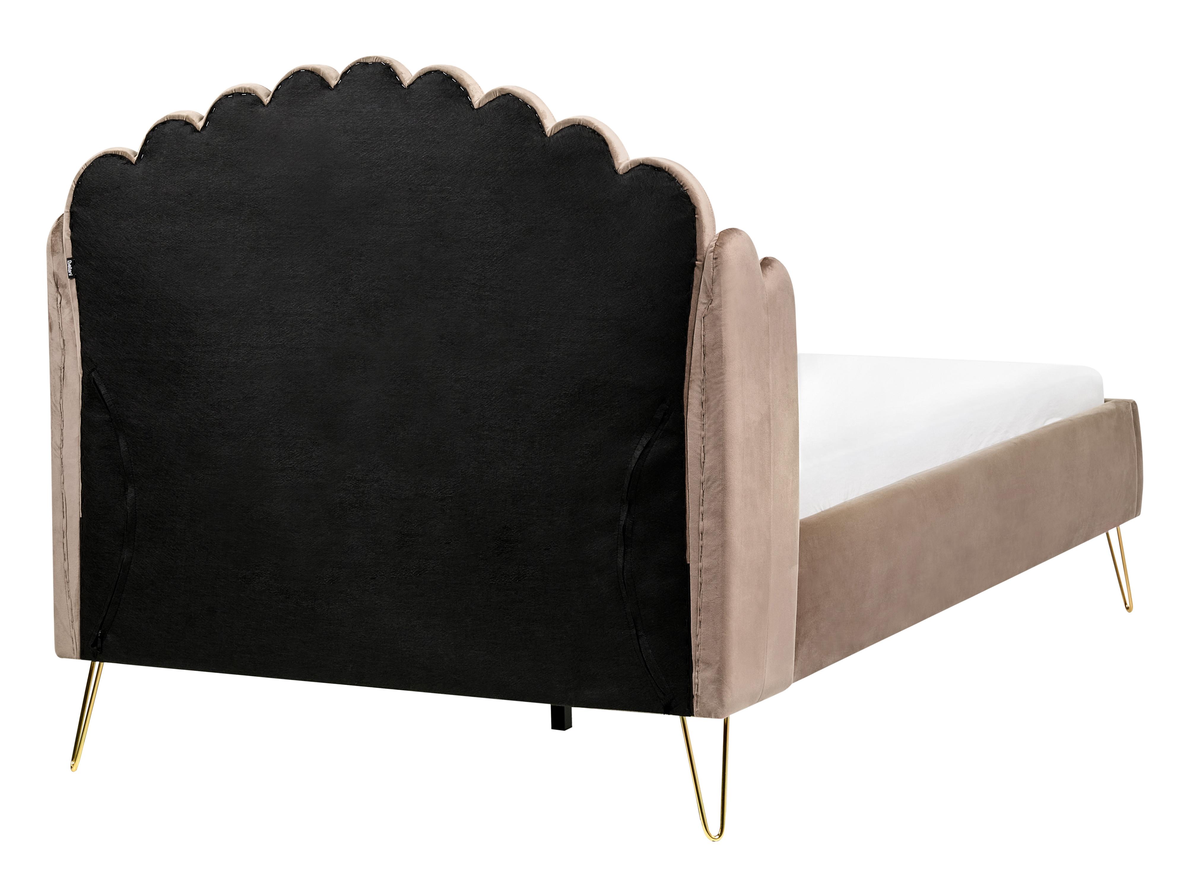 Bed Fluweel AMBILLOU 120 x 200 cm Taupe