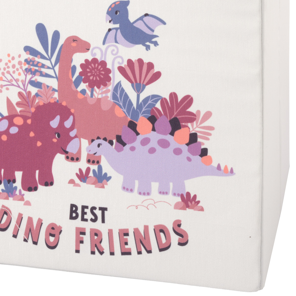 Topolino Große Aufbewahrungsbox mit Dino-Motiv weiss / dunkelrosa / rosa