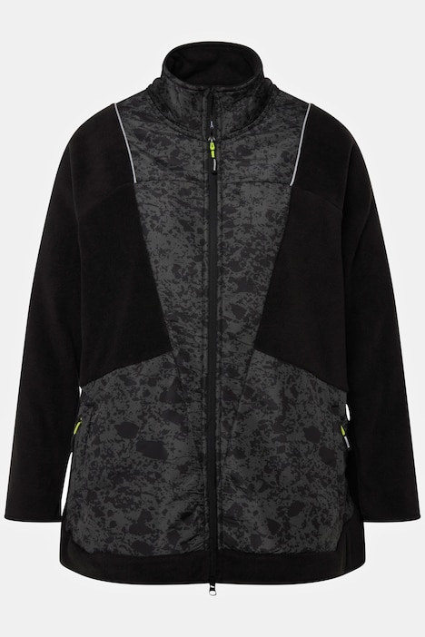 Fleecejacke, Color-Paspel, Stehkragen, 2-Wege-Zipper
