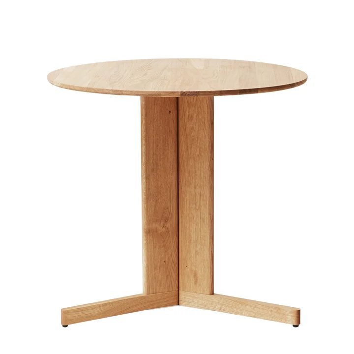 Form & Refine - Trefoil Tisch, Ø 75 cm, Eiche weiss pigmentiert