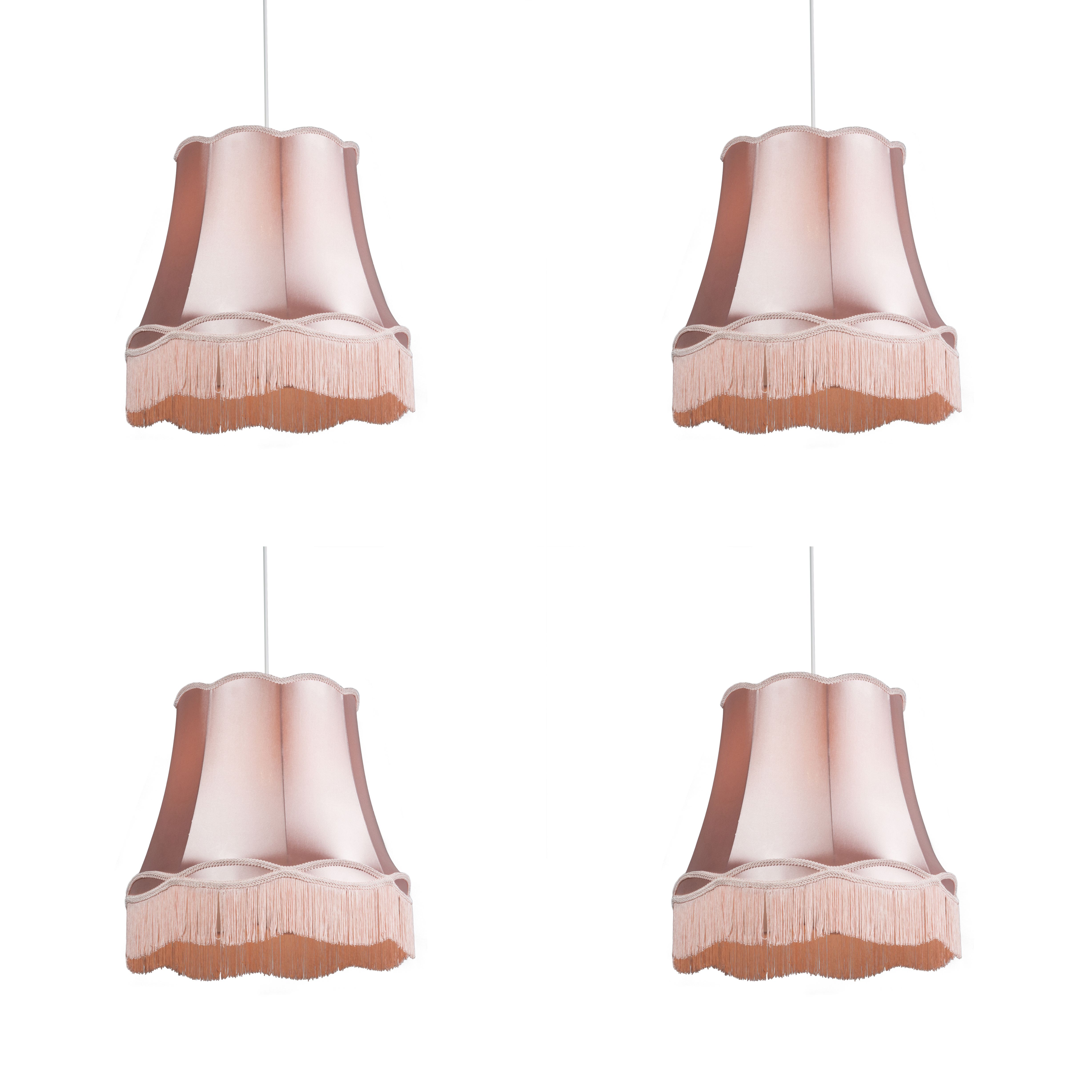 Set van 4 retro hanglampen roze 45 cm - Granny