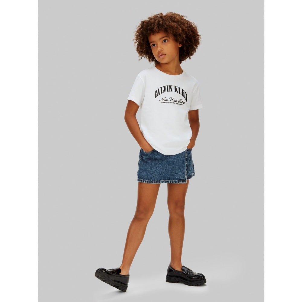 Køb Calvin Klein White Ck Collegiate Ss T-Shirt