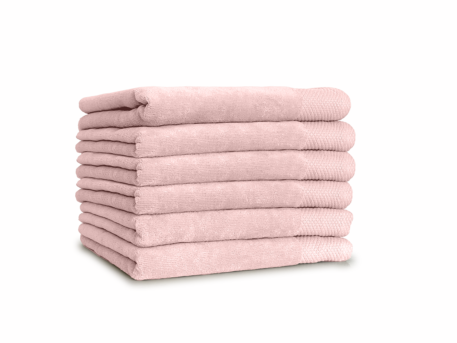 LINNICKVelours Handdoek  Katoen 60x110cm - light pink - Set van 6