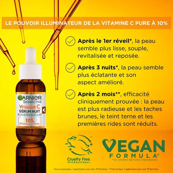 Sérum Noturno Iluminador com Vitamina C Garnier 30ml