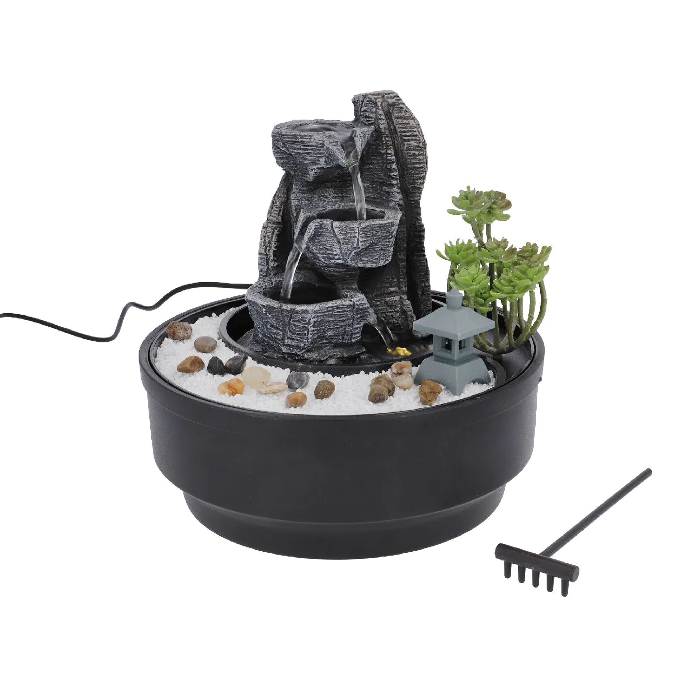 LED-Springbrunnen Stein, Bachlauf, 21 cm