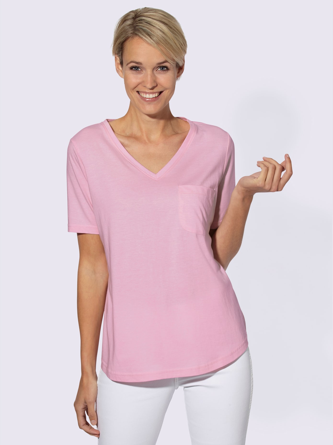 T-shirt en v 50% coton