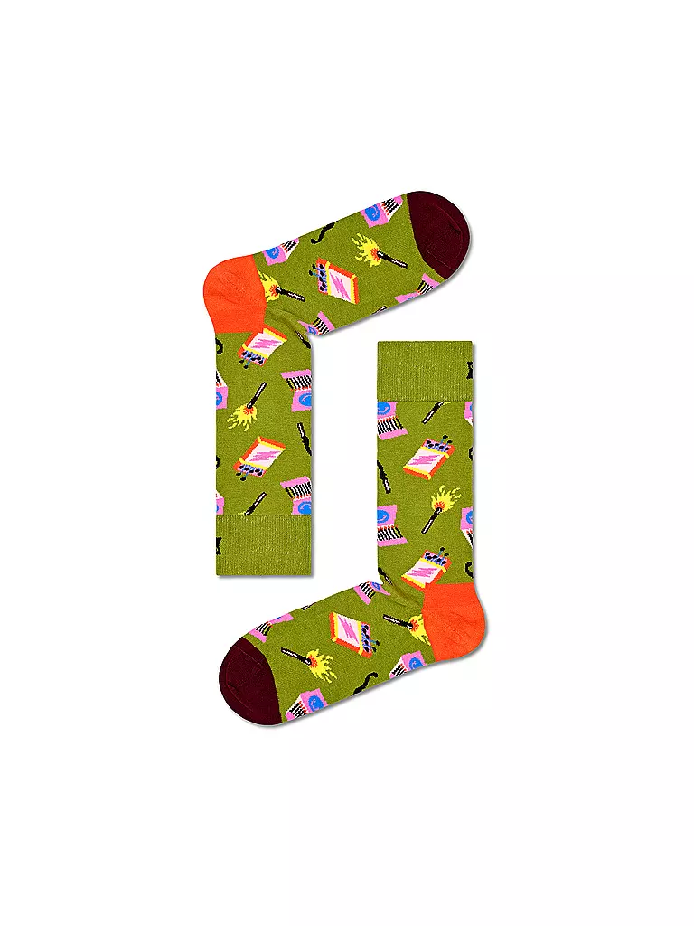 HAPPY SOCKS Damen Socken 36-40 HAPPY CAMPER 3-er Pkg dark green grün