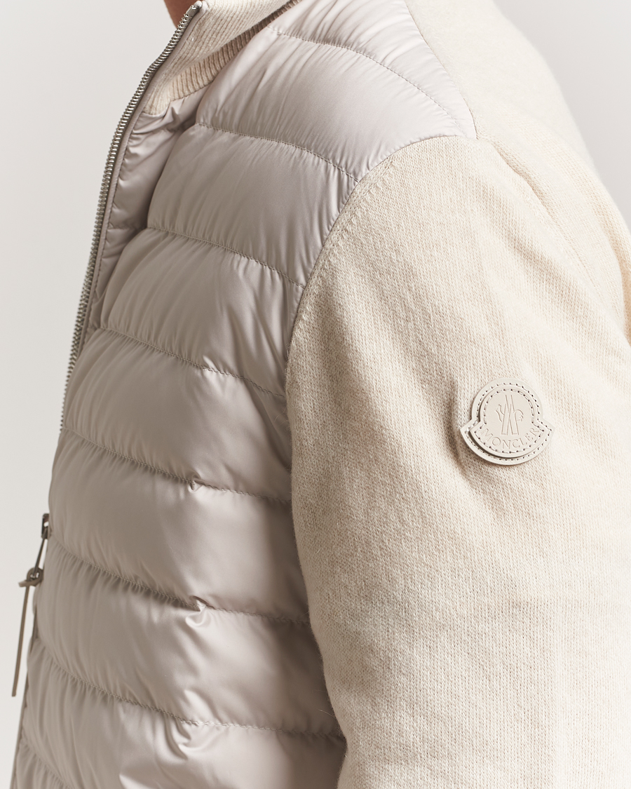 Moncler Full Zip Padded Cardigan Off White