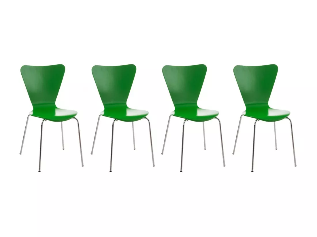 Lot de 4 Chaise de conférence - Bois & Nature - Vert - Calisto