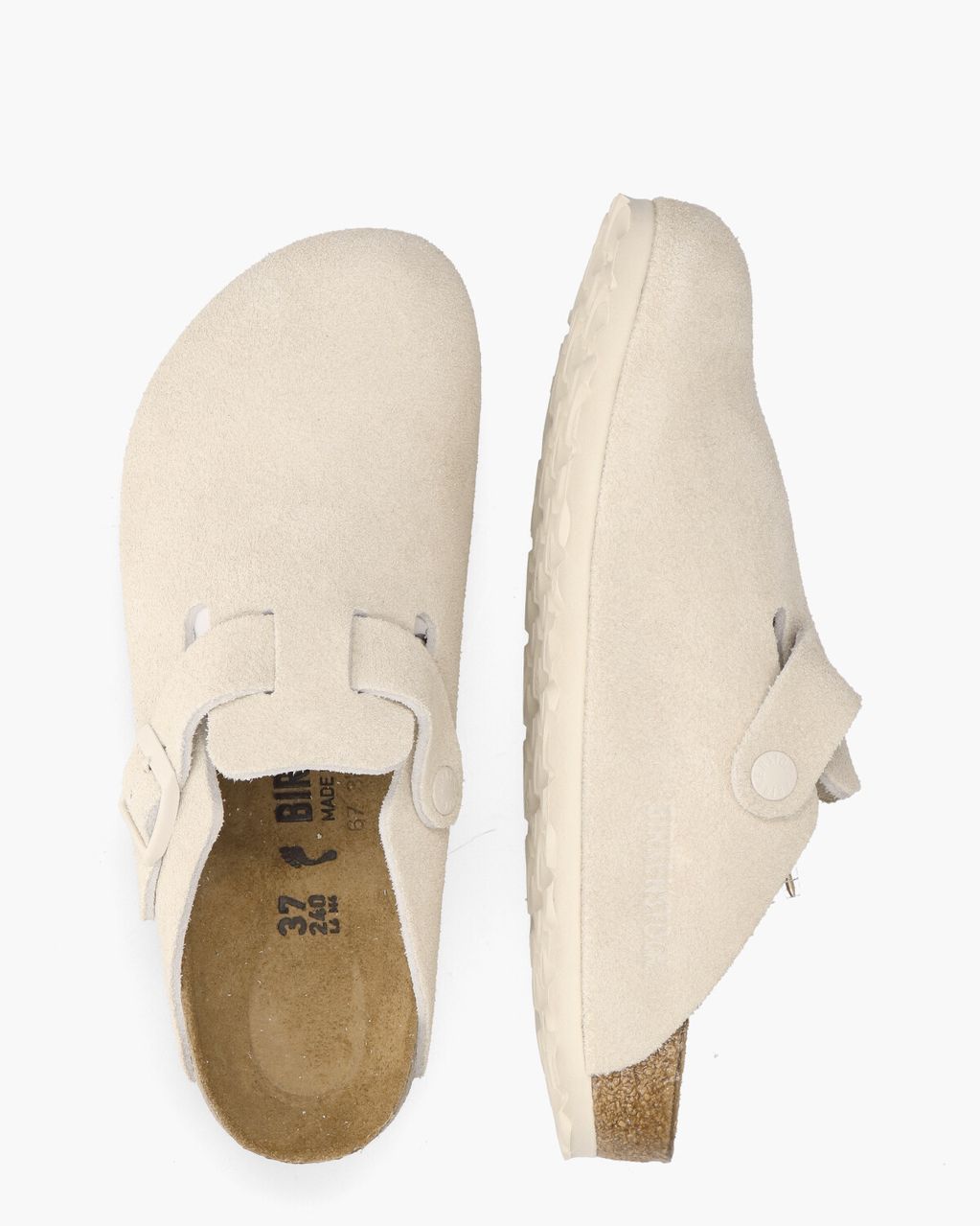 Birkenstock Boston Off-White Damesslippers