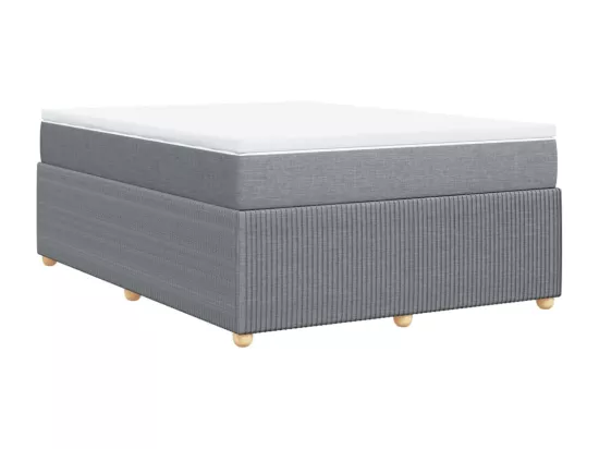 Sommier à lattes de lit avec matelas Gris clair 140x190cm Tissu