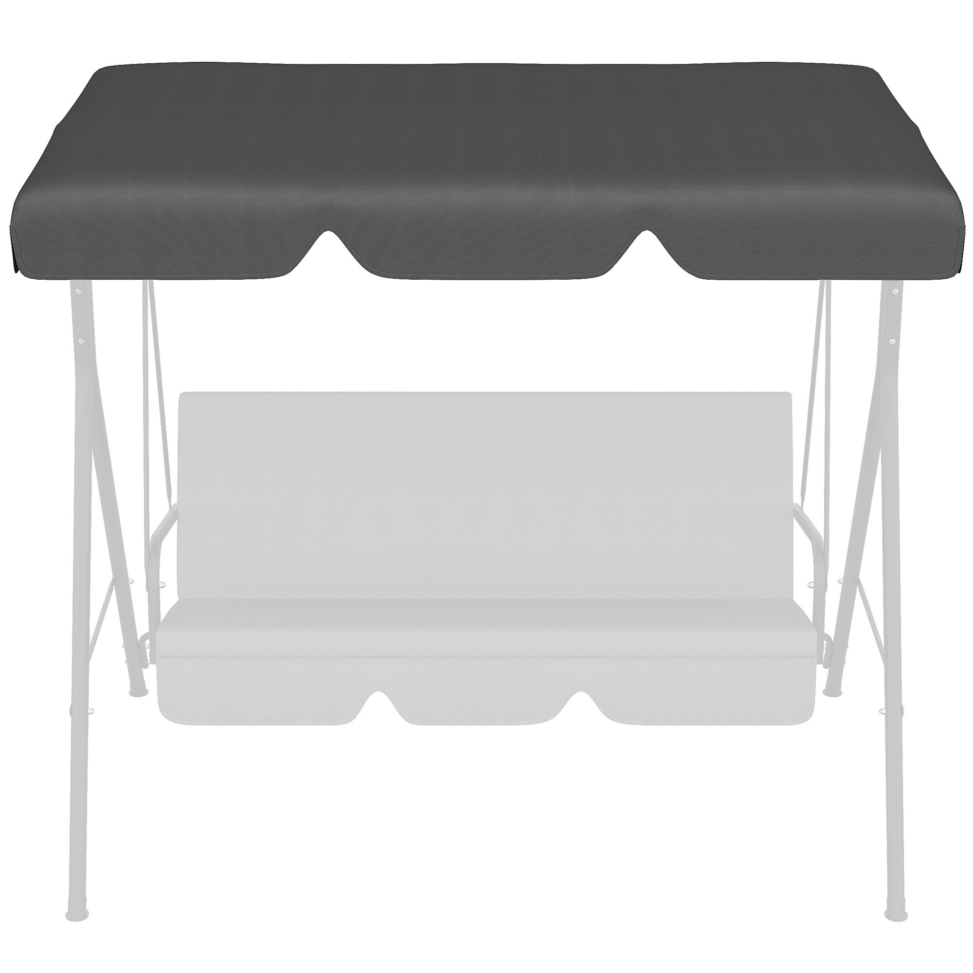 Outsunny Ersatzdach für 3-Sitzer Hollywoodschaukel grau 156L x 117B x 15H cm