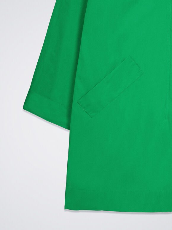 Parka com bolsos e capuz - Verde