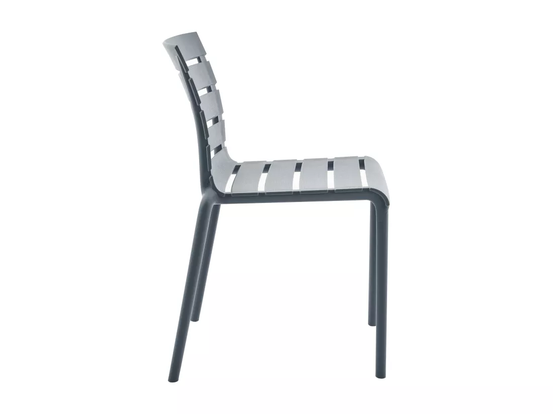 Lot de 2 chaises de jardin empilables en polypropylène - Anthracite - PANDJI de MYLIA