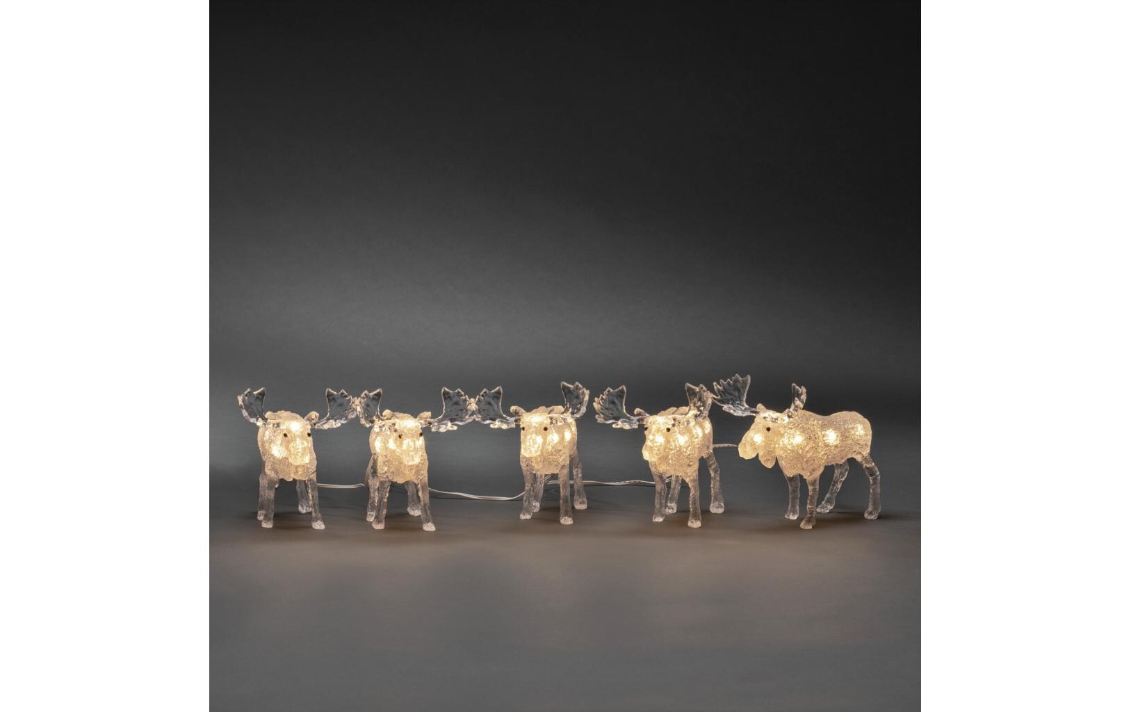 LED-Figur Acryl Elch, 5er SetWeihnachtsfigur
