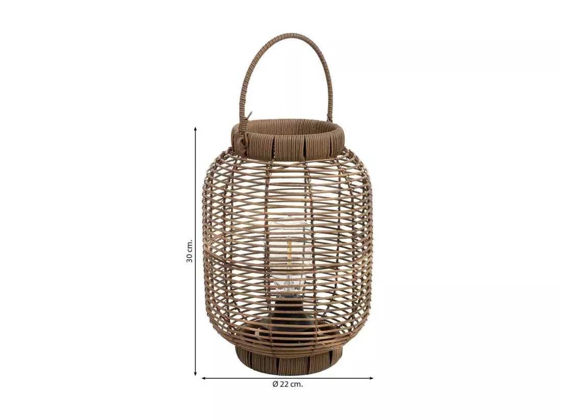 Lanterne en métal et plastique avec lumière à piles