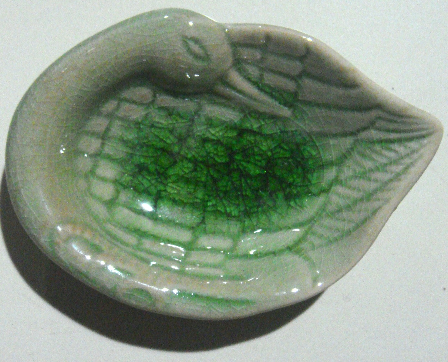 Ablage 'Schwan', grün, T 7 cm, B 10 cm, H 2,5 cm von fischer's lagerhaus