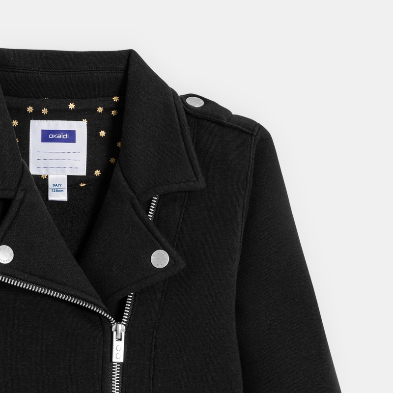Blouson Perfecto en molleton noir Fille