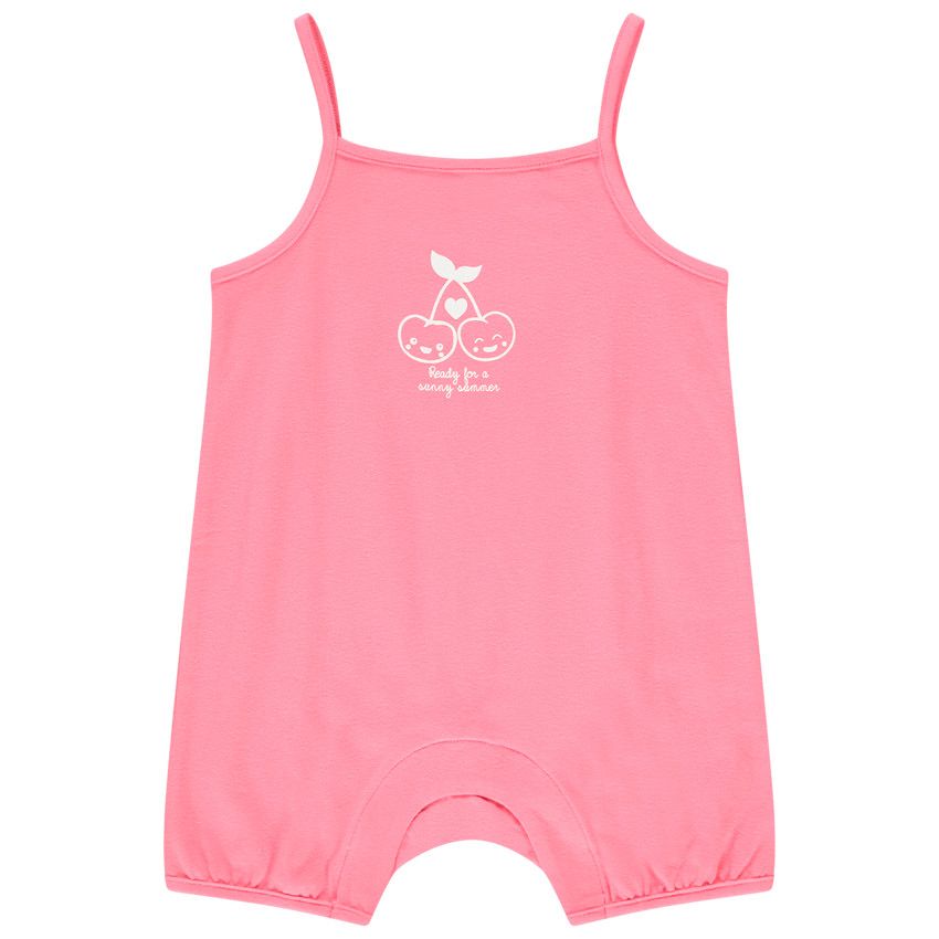 Combinaison courte print cerises pour bébé fille - Multicolore
