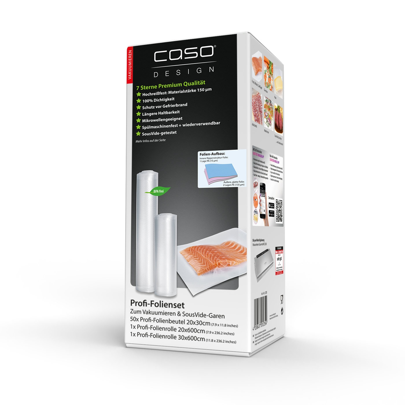 Caso Professional foil set 1, 50 foil bags, 2 foil rolls