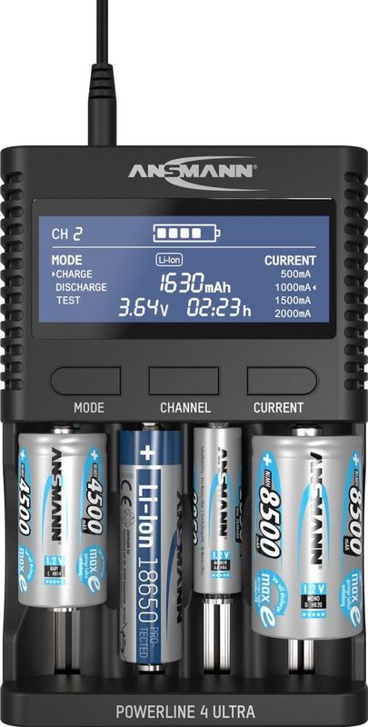 Ansmann - Powerline 4 Ultra - Oplaadbare Batterijlader - Geschikt voor Diverse Formaten
