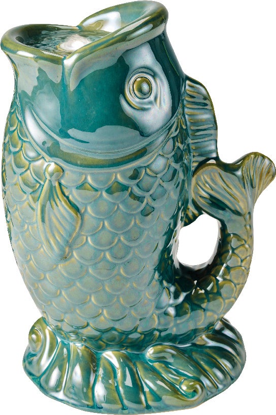 Lumineo waterornament vis groen 18,5 x 23,5 x 32,5 cm