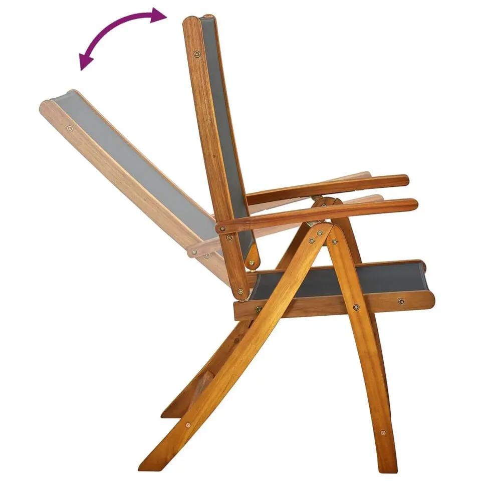 vidaXL - Tuinstoelen inklapbaar - Bruin - Acacia en textileen - 6 stuks