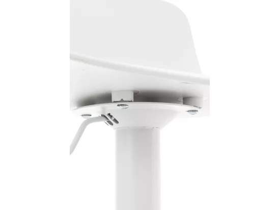 Lot de 2 Tabouret de bar - Plastique & Chrome - Blanc - Almada