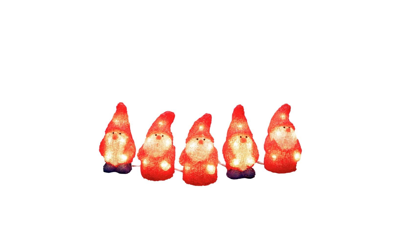 LED-Figur Acryl Santa, 14 cm, 5er SetWeihnachtsfigur