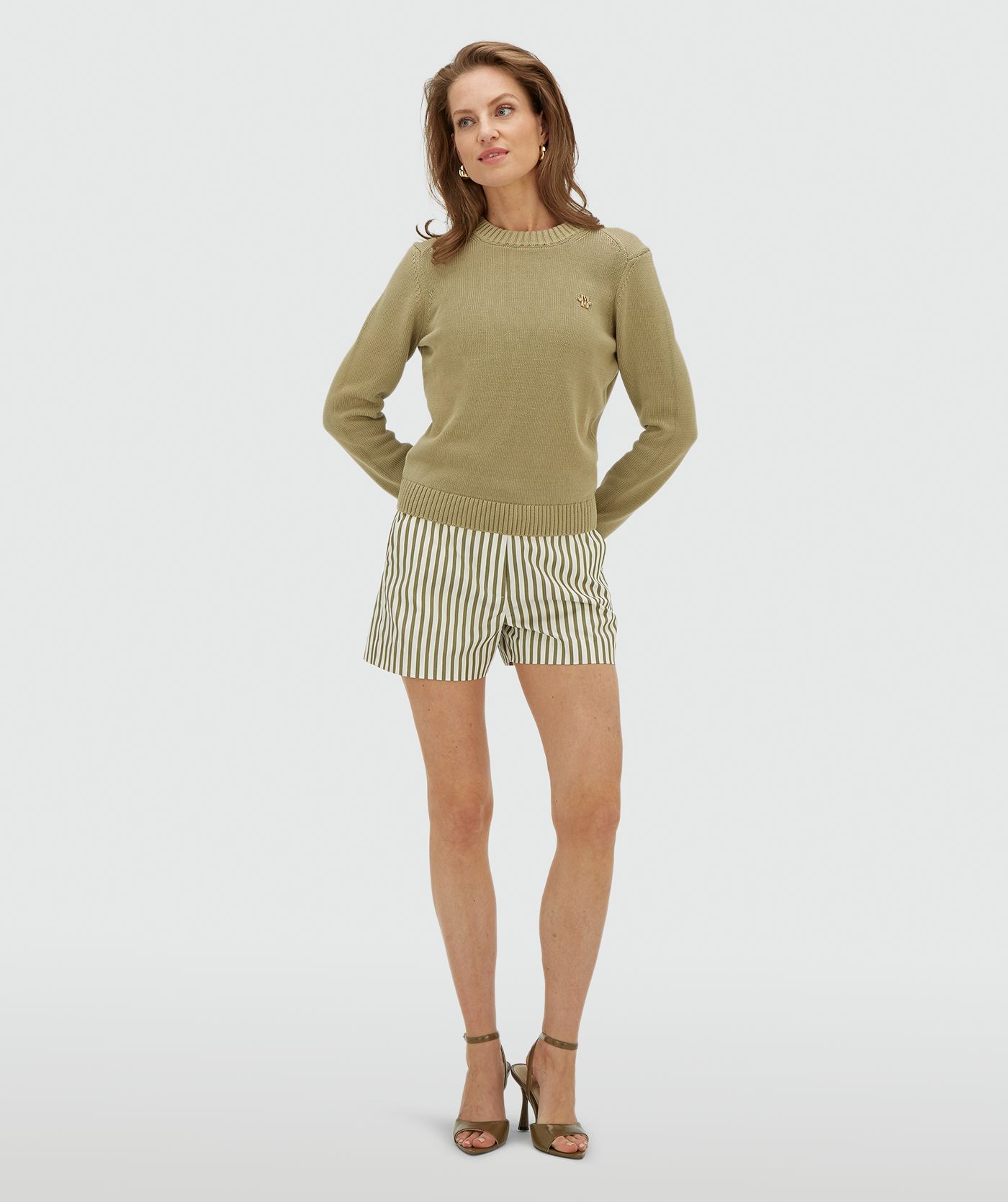 JV-GIO fitted sweater - dark pistachio