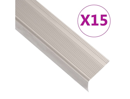 VIDAXL - Nez de marche forme en l 15 pcs aluminium 100 cm champagne
