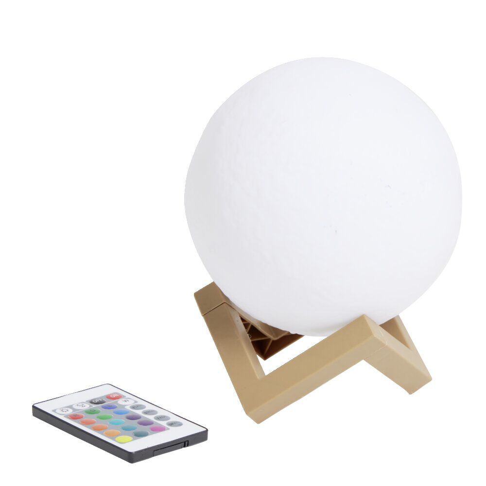 Lampe lune avec support en bois Ø15cm
